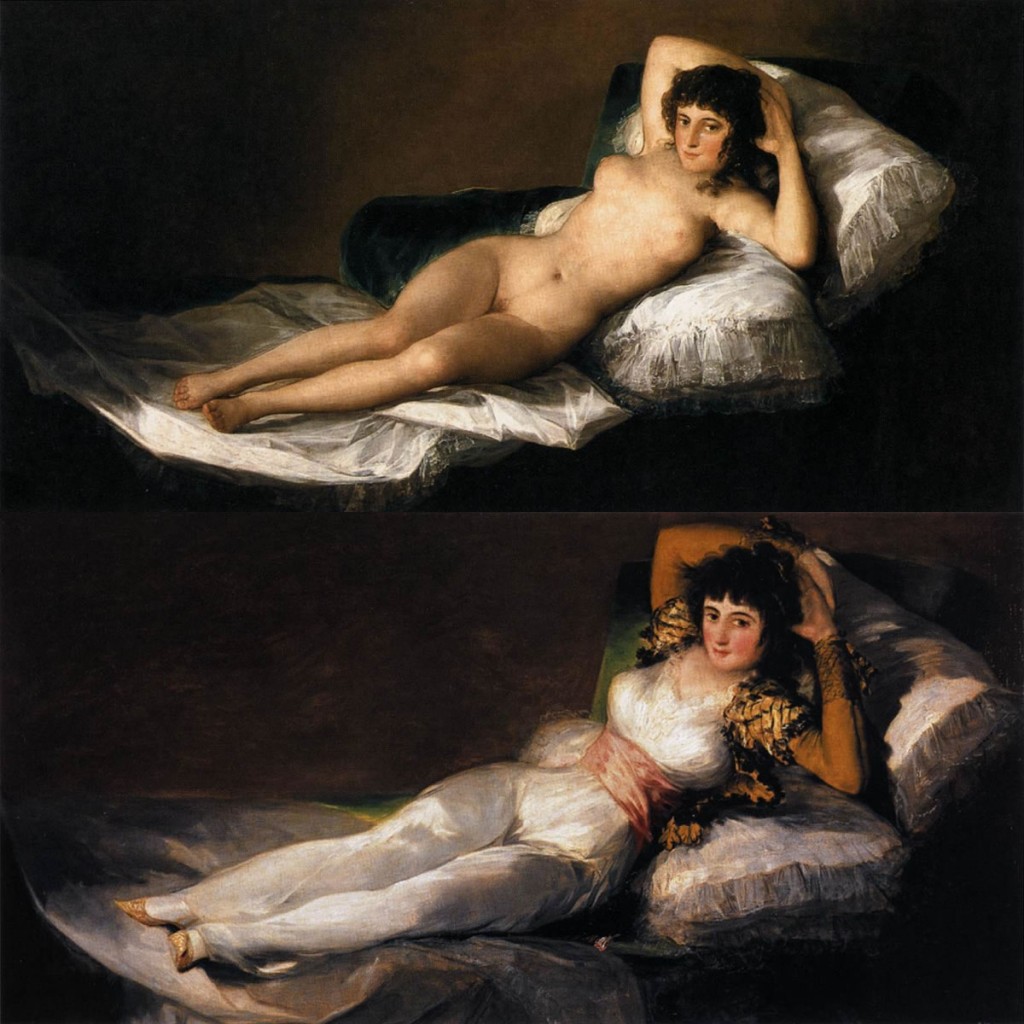 Maja desnuda e Maja vestida, de Goya