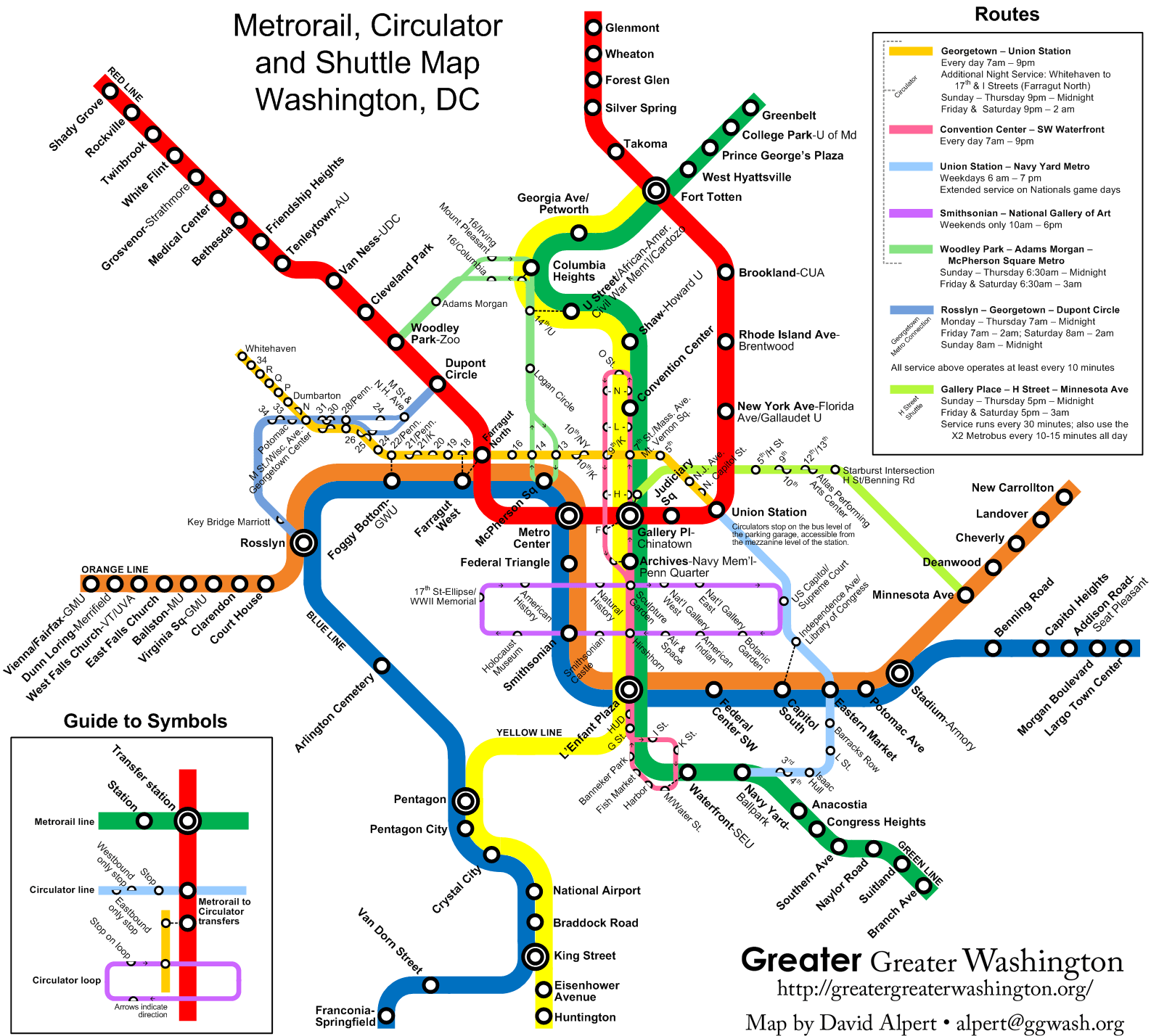Mapa Legging do metro do metro do Washington DC