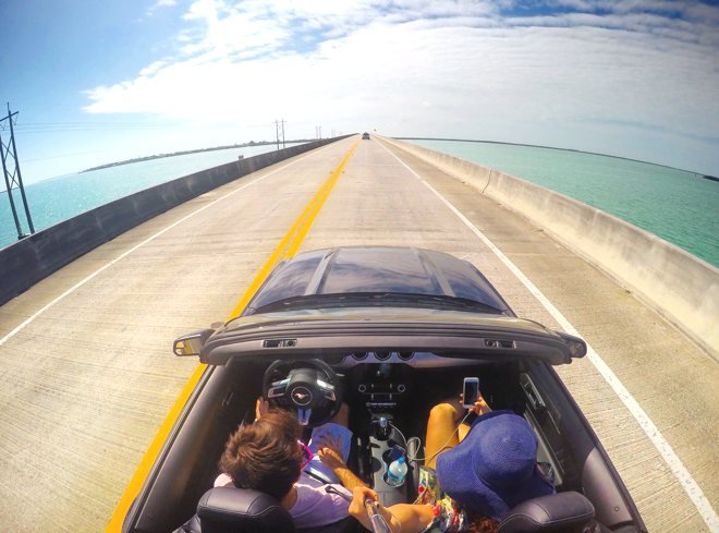Cruzando a 7 mile bridge, rumo á Key West!