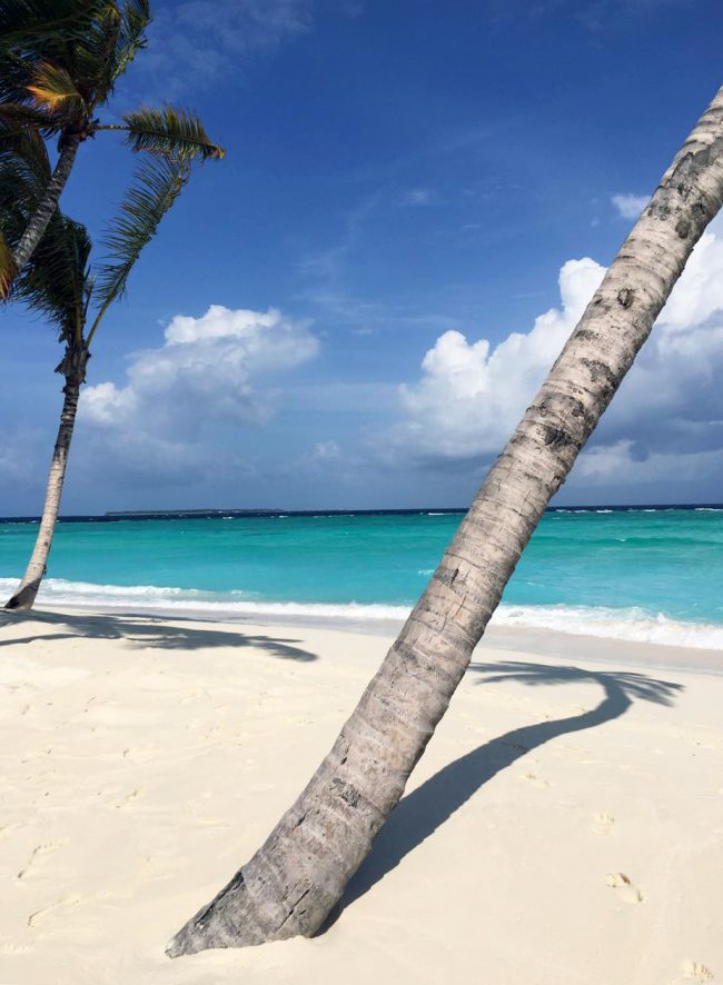Areia branca e mar azul transparente. A definição de paraíso!