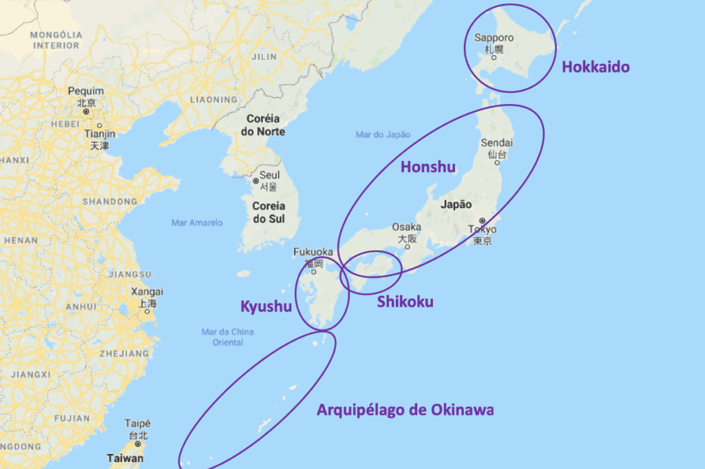 Dicas do Japão: mapa cartográfico para entender a geografia das ilhas