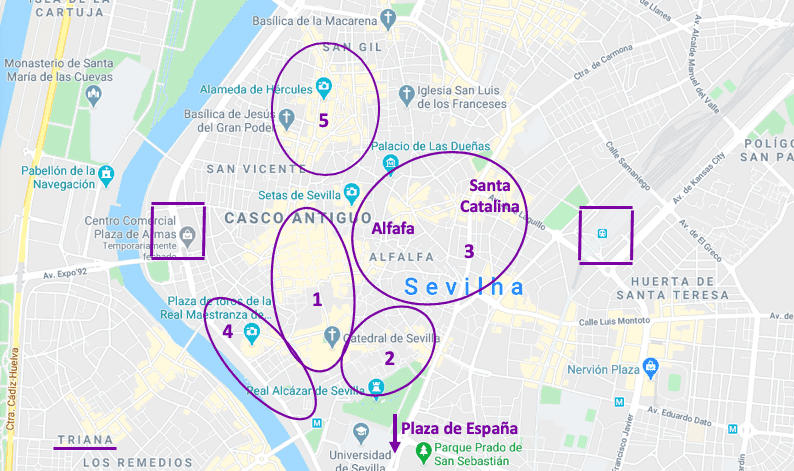 Sevilha Mapa Sevilha Na Espanha Mapa De Sevilha Espanha Mapa De